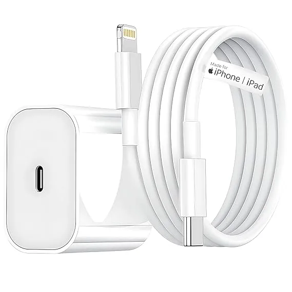 Original Apple-Certified 20W USB-C Charger with Lightning Cable | Fast iPhone Charger for iPhone 11, 12, 13, 14, XR, XS/PRO/MAX, SE & iPad | MFi Certified Adapter and Charging Cable Combo (White)