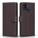 Pikkme Flip Cover Leather Finish | Inside TPU with Card Pockets | Wallet Stand and Shock Proof | Complete Protection Flip Case for Samsung Galaxy M31 / F41 / M31 Prime(Coffee)