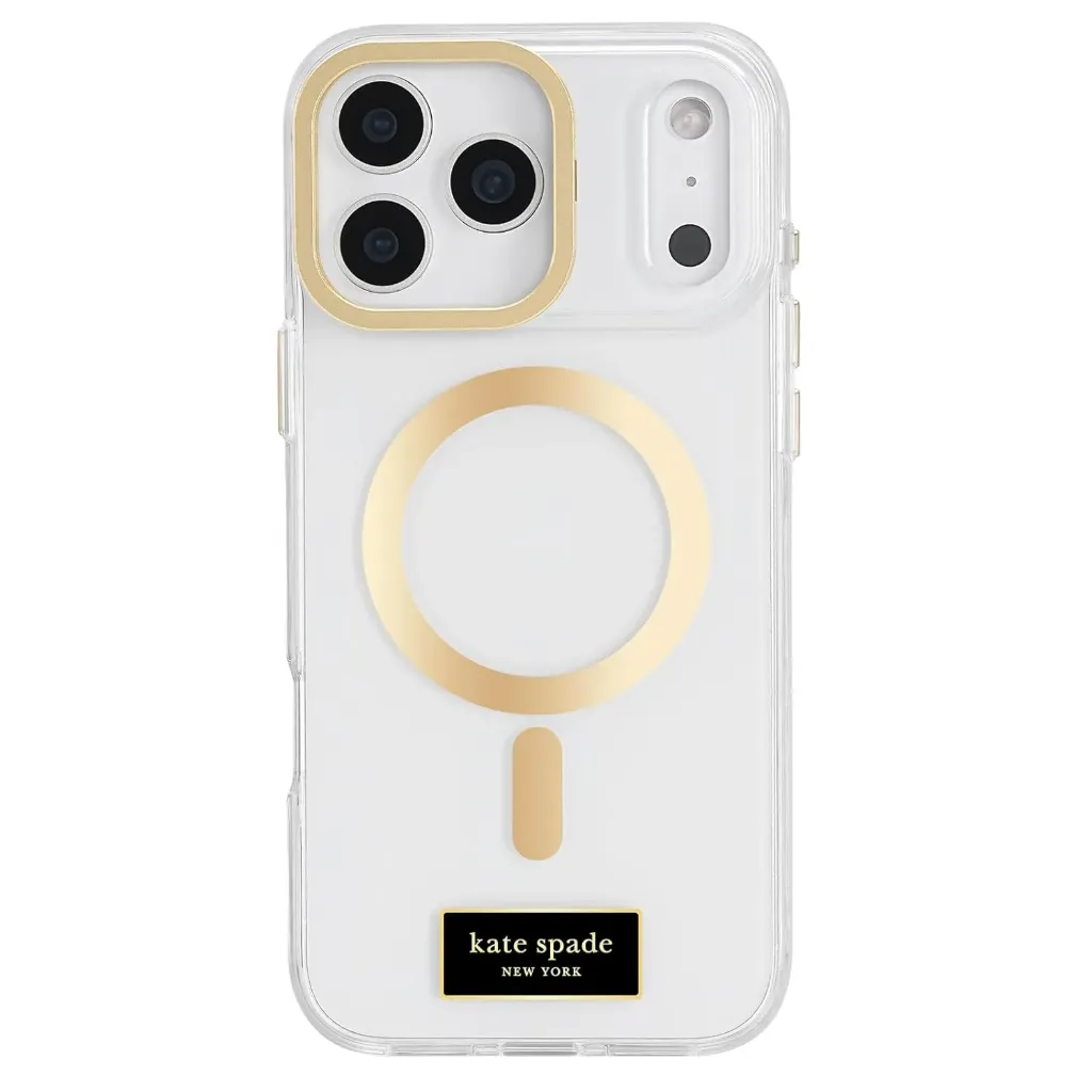 kate spade new york iPhone 17 Pro Max Case with Camera Stand - Compatible with MagSafe - Designer Phone Case - Icon Clear
