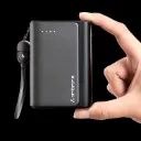 Ambrane 20000mAh 35W Fast Charging Small Pocket Size Powerbank, Hanging InBuilt Type C Cable, Type C PD & USB Output for iPhone, Android Mobiles & Other Devices (PowerMini 20, Black)