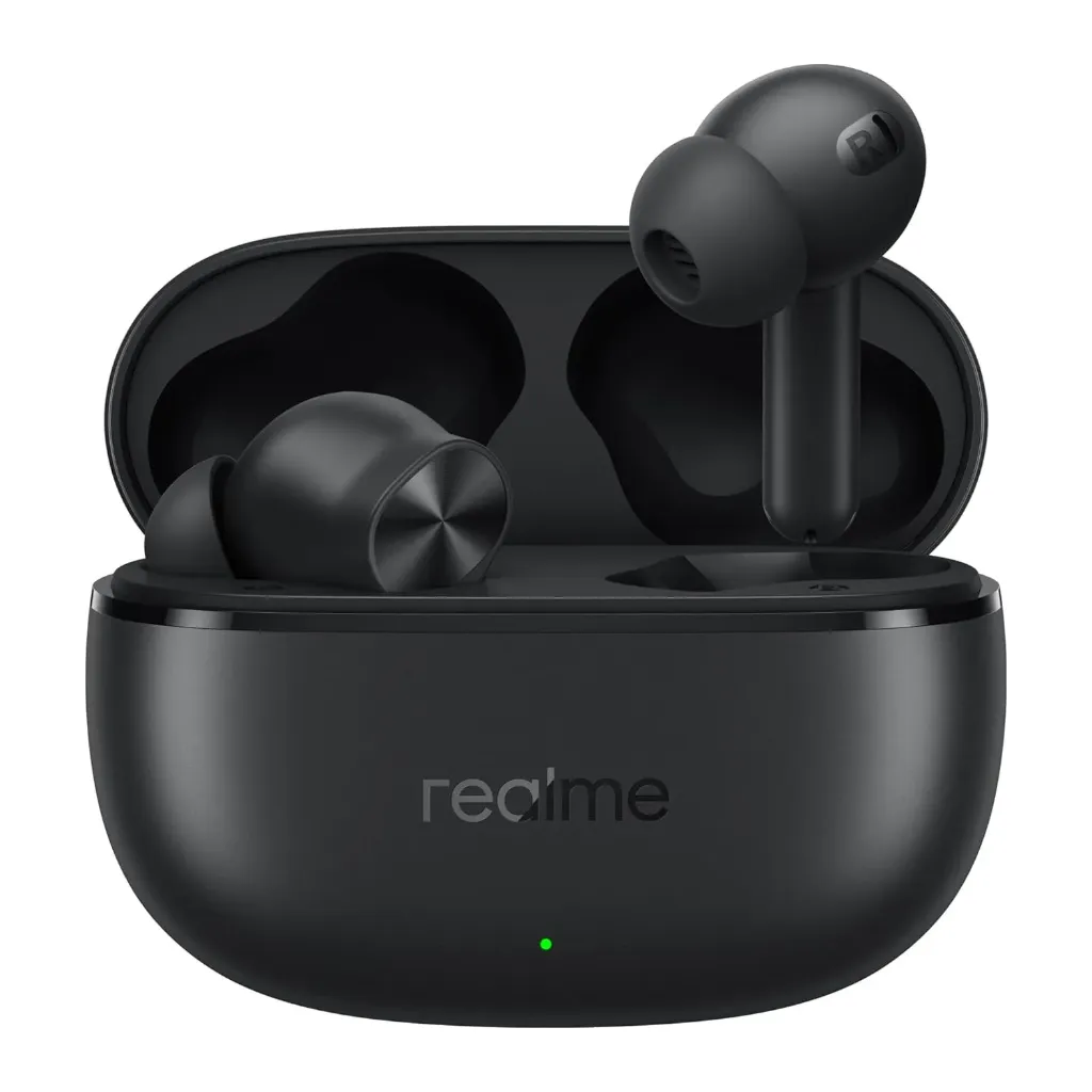 Realme Buds T200x True Wireless Earbuds with 12.4mm Dynamic Bass Drivers, 25 dB ANC, Quad Mic, 45ms Latency, Upto 48 Hrs Playback, Fast Charge, IP55 Rated, BT 5.4 (Pure Black)