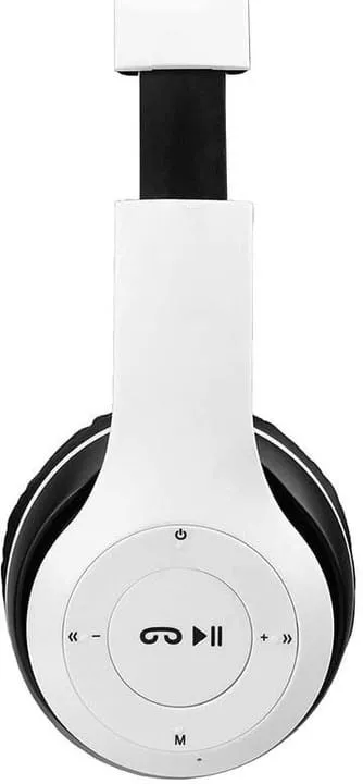Wired & Wireless with Mic & SD Card Supports and Upto 5-6 Hours Playback Bluetooth & Wired Headset (White, On the Ear)